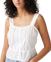 Levi's Women's Brynnley Cotton Lace-Trim Blouse