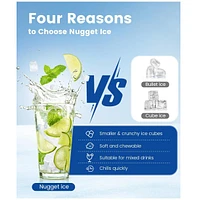 Cowsar Nugget Ice Maker Countertop, 34LBS/Day, Portable Crushed Ice Makers for Home