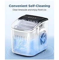 Cowsar 26 Pound Portable Countertop Ice Maker, 9 Bullet Cubes 6 Mins, Self-Cleaning