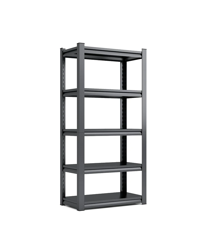 63"H 5 Tier Metal Shelves for Storage Garage Shelving 2000LBS Heavy Duty Storage Shelves Adjustable Garage Shelf Industrial Shelving Unit Storage Util