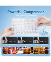 Cowsar 100lbs Self-Cleaning Commercial Ice Maker, Cube Ice, Led Display, 45 Cubes, Auto Water