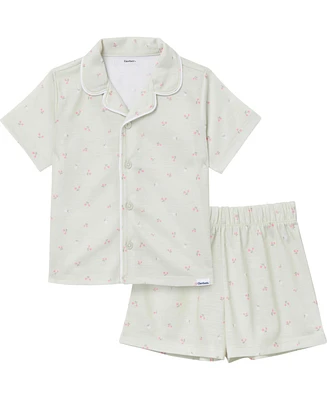 Gerber Baby Girls 2-Piece Button Up Pajama Shorts Set