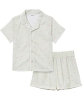 Gerber Baby Girls 2-Piece Button Up Pajama Shorts Set