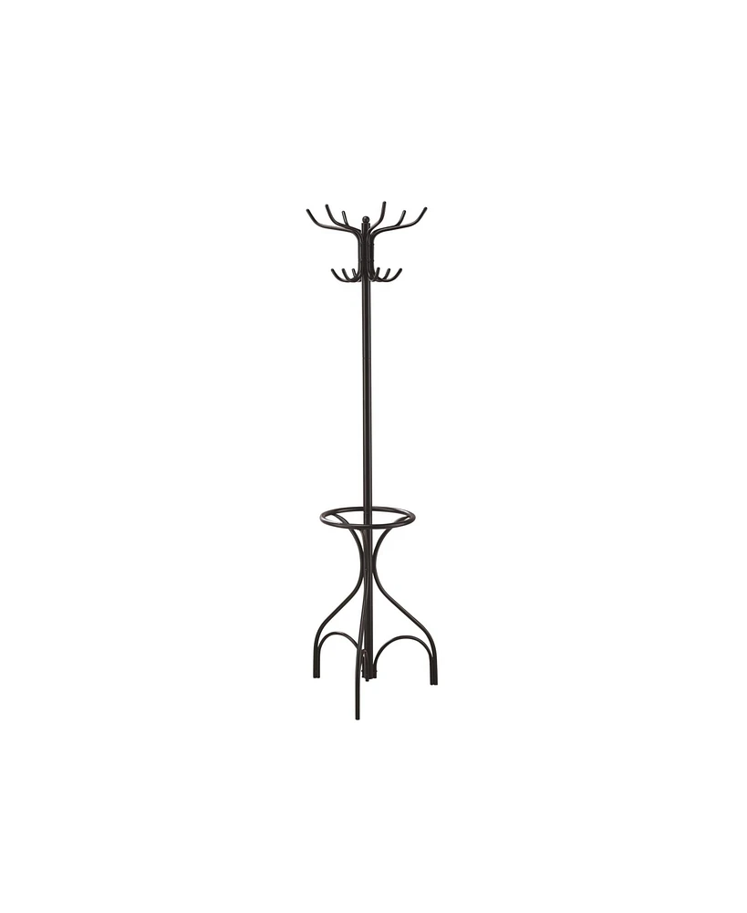 Sturdy Metal Coat and Hat Rack with Integrated Umbrella Storage