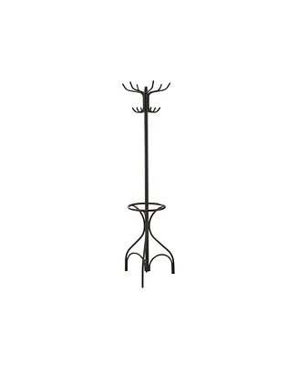 Sturdy Metal Coat and Hat Rack with Integrated Umbrella Storage