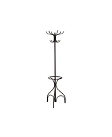 Sturdy Metal Coat and Hat Rack with Integrated Umbrella Storage