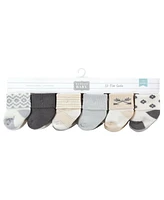 Hudson Baby Baby Boys Hudson Cotton Rich Terry Socks 24-Pack, Gray Beige Solid
