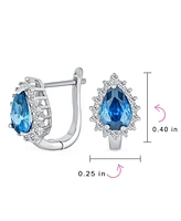 Bling Jewelry Timeless Elegant Cz Cubic Zirconia Stud Earrings Teardrop Huggie Sterling Silver