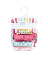 Hudson Baby Girls Shorts Bottoms 4-Pack, Rainbow Stripe, 9-12 Months