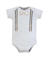 Hudson Baby Boys Cotton Bodysuits, Plaid Bow Tie, 9-12 Months