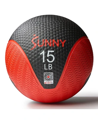 Sunny Health & Fitness Medicine Ball 15LBS, Non-slip Grip
