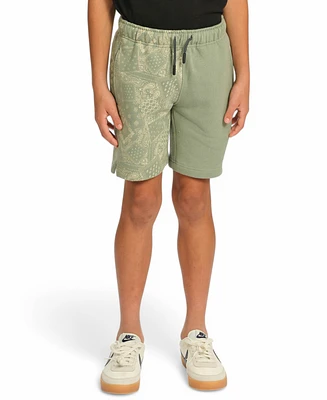 Sovereign Code Little and Big Boys Fleece Print Blocked Shorts