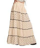 Lucky Brand Women's Textured Patchwork Maxi Skirt