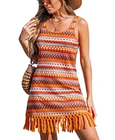 Cupshe Women's Sunset Haze Boho Mini Beach Dress
