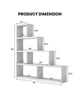 6 Cubes Ladder Shelf Corner Bookshelf Storage Bookcase