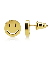 Stainless Steel Smiley Face Stud Earrings