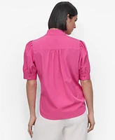 Dkny Women's Mandarin-Collar Puff-Shoulder Shirt