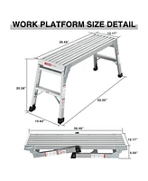 Work Platform Aluminum Portable Bench Folding Ladder Ansi Capacity 225 Lbs 40"