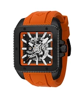 Invicta Men's 44003 Cuadro Mechanical 3 Hand Black, Orange Dial Watch