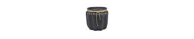 Pumpkin-Shaped Decorative Planter with Textured Rope Accents