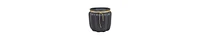Pumpkin-Shaped Decorative Planter with Textured Rope Accents