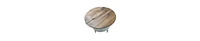 Modern Cocktail Table with Tub-Like Metal Base and Round Top