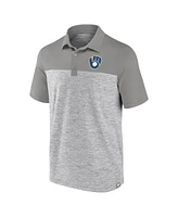 Fanatics Men's Heather Gray Milwaukee Brewers True Classics Avid Fan Brushed Polo Shirt