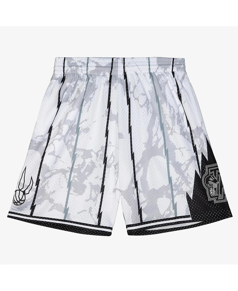 Mitchell & Ness Men's White Toronto Raptors 2009/10 Hardwood Classics Marble Swingman Shorts