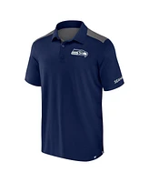 Fanatics Men's Navy/Gray Seattle Seahawks Color Block Polo Shirt