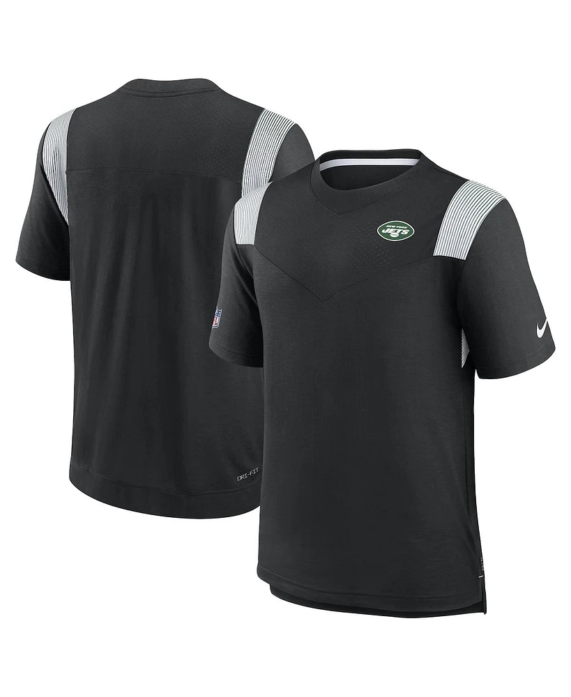 Nike Men's Black New York Jets Sideline Tonal Logo Performance Player T-Shirt