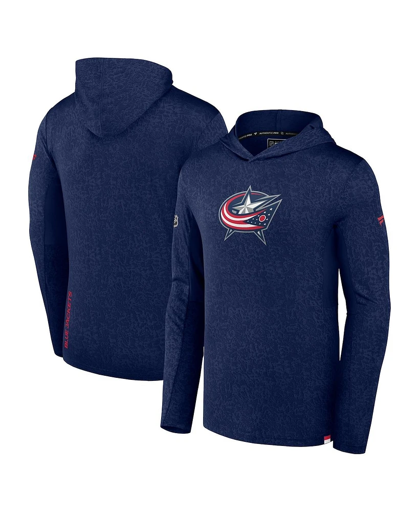 Fanatics Men's Navy Columbus Blue Jackets Authentic Pro Lightweight Pullover Hoodie