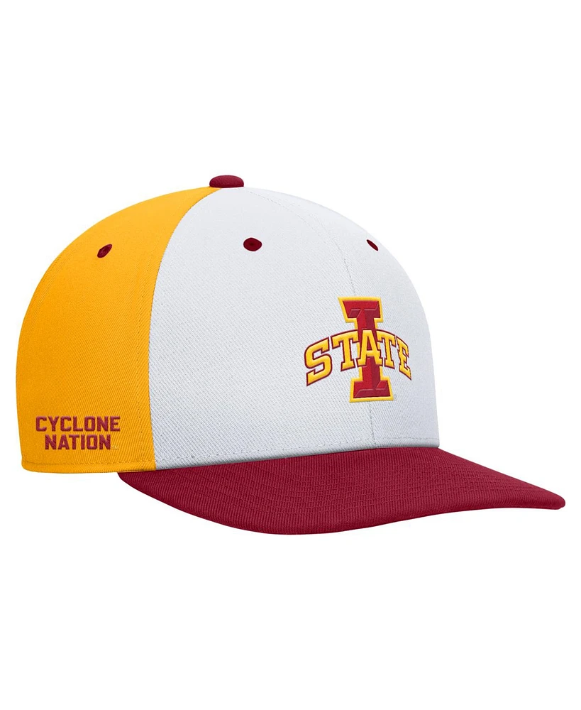 Nike Men's White/Gold Iowa State Cyclones Pro Performance Snapback Hat
