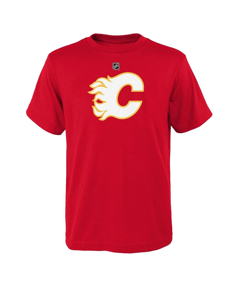 Outerstuff Big Boys and Girls Red Calgary Flames Primary Logo T-Shirt