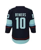 Outerstuff Big Boys and Girls Matty Beniers Navy Seattle Kraken Alternate Replica Player Jersey