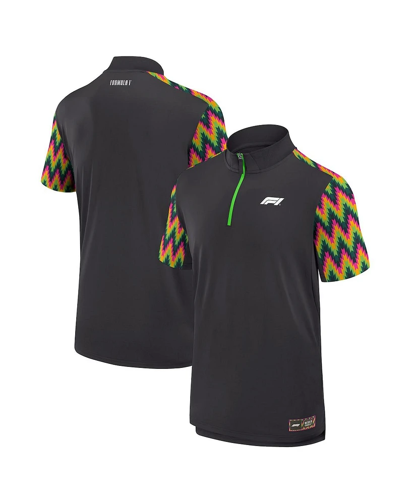 Formula 1 Men's Black 2024 Mexico City Grand Prix Tech Quarter-Zip Polo Shirt