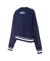 Pro Standard Women's Deep Sea Blue Seattle Kraken Area Code Cropped Pullover Sweatshirt