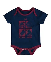Outerstuff Baby Boys and Girls 3-Piece Colorado Avalanche Legend Bodysuit Set