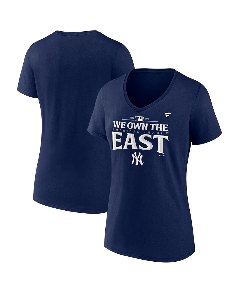 Fanatics Women's Navy New York Yankees Al East Division Champions Plus Locker Room T-Shirt