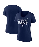 Fanatics Women's Navy New York Yankees Al East Division Champions Plus Locker Room T-Shirt