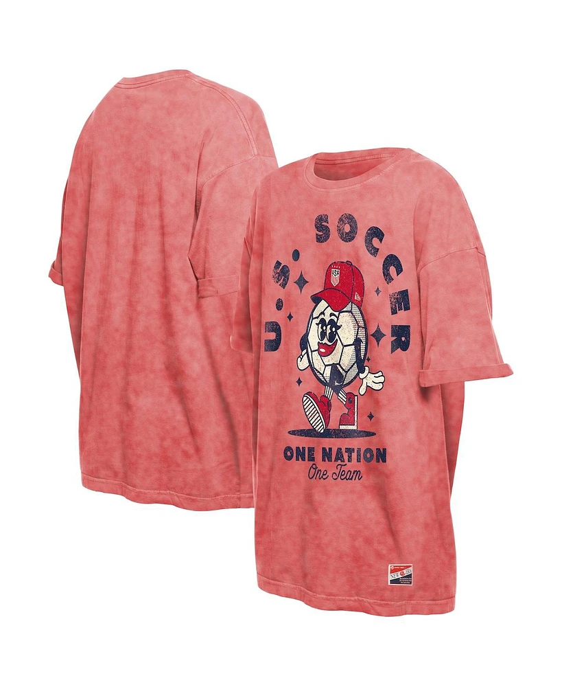 5th & Ocean Women's Red Uswnt Throwback Oversized T-Shirt