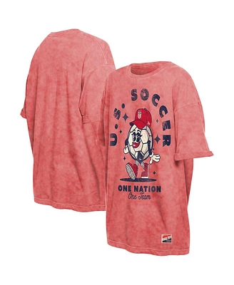 5th & Ocean Women's Red Uswnt Throwback Oversized T-Shirt