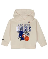 Mitchell & Ness Toddler 2-Piece Cream New York Knicks Hang Time Oversized Pullover Hoodie and Pants Set