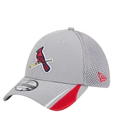 New Era Men's Gray St. Louis Cardinals Linear 39Thirty Flex-Fit Hat