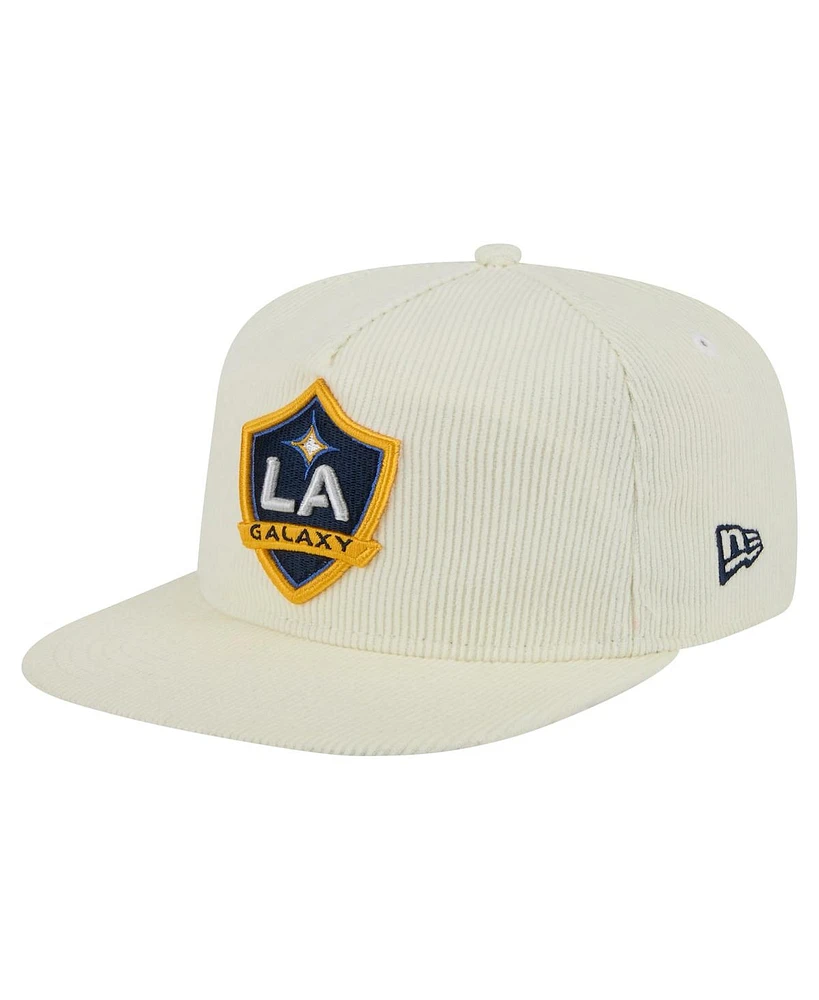 New Era Men's Cream La Galaxy 2025 Kickoff Snapback Golfer Hat