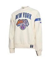 Two Hype X Nba Men's Cream New York Knicks Culture Hoops Collection Premium Pullover Sweatshirt