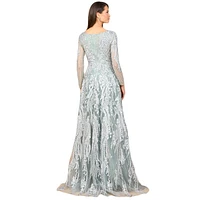 Lara Women's Long Sleeve, Modest Beaded Gown