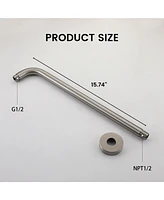 Round Wall-Mounted Shower Arm - 304 Stainless Steel, Universal 1/2" Npt Thread, Corrosion-Resistant, Easy Install, with Decorative Cover