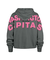 '47 Brand Women's Gray Washington Capitals Bright Side Venice Cropped Pullover Hoodie