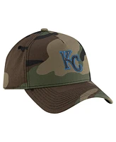 New Era Men's Camo Kansas City Royals Woodland Team Pop 9Forty A-Frame Adjustable Hat