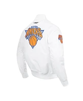 Pro Standard Men's White New York Knicks 2024/25 City Edition Chenille Satin Full-Snap Jacket